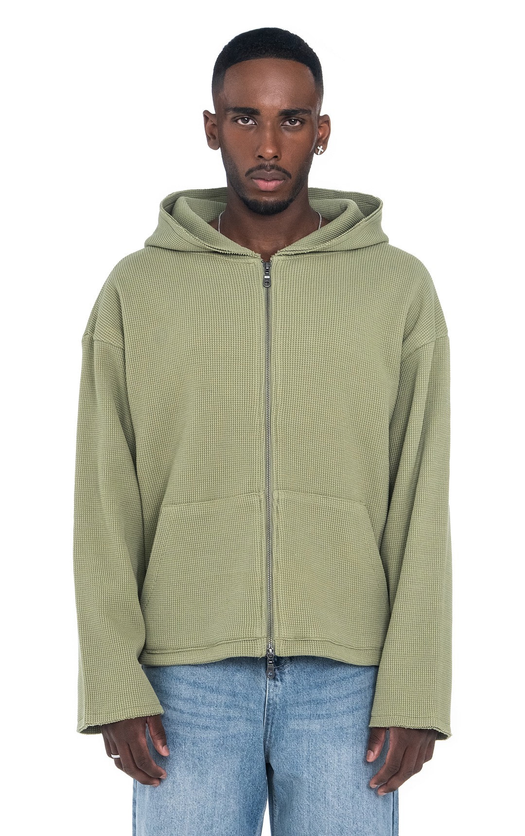 Romani Waffle Zip Hoodie